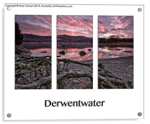  Derwentwater Sunrise Triptych Acrylic by Gary Kenyon