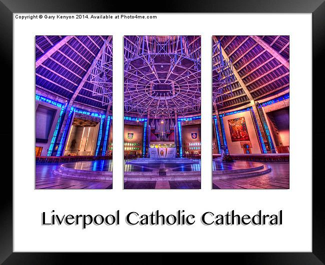  Liverpool Catholic Cathedral Triptych Framed Print by Gary Kenyon