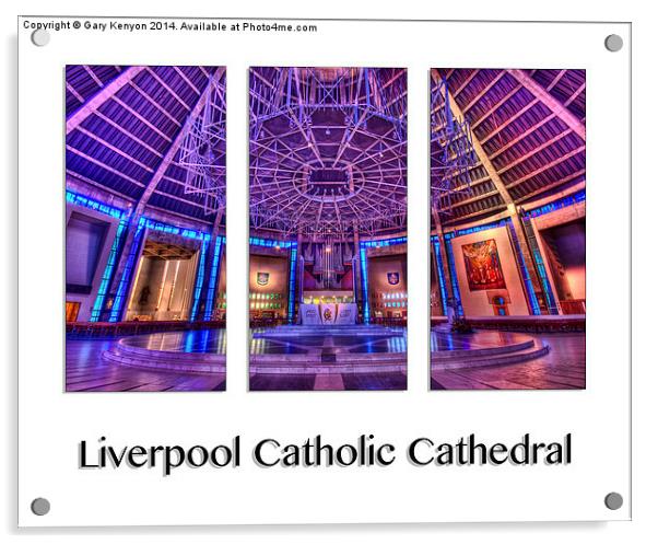  Liverpool Catholic Cathedral Triptych Acrylic by Gary Kenyon