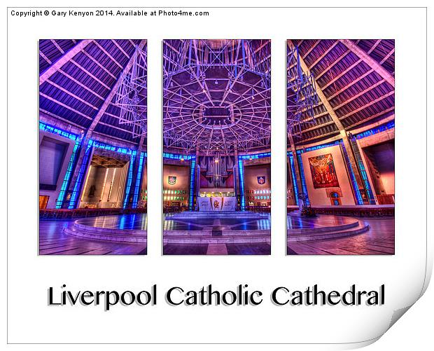  Liverpool Catholic Cathedral Triptych Print by Gary Kenyon