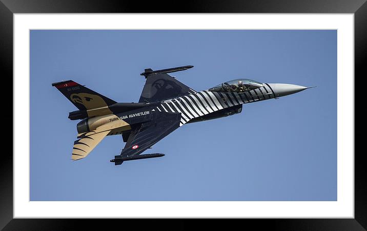 Turkish F16 Fighting Falcon "Solo Turk" Framed Mounted Print by Philip Catleugh