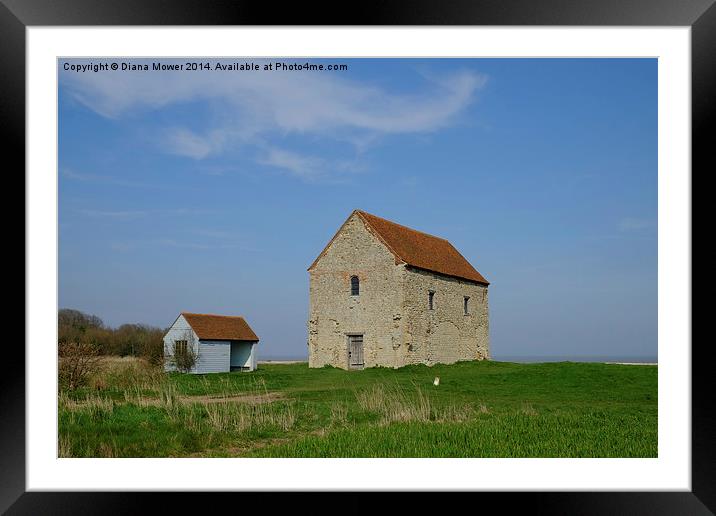  St Peter’s Bradwell  Framed Mounted Print by Diana Mower