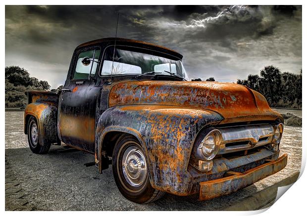  Rusty Truck Ford f-100 Print by Mal Bray