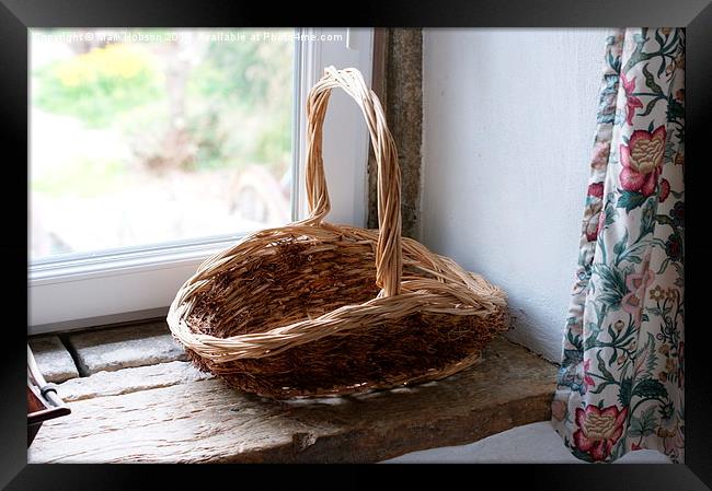  Basket in sunlight Framed Print by Mark Hobson