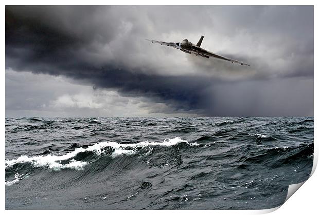 Avro Vulcan Black Buck One Atlantic attack run Print by Gary Eason