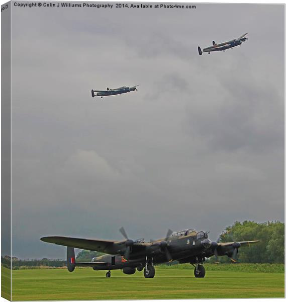  3 Lancasters Canvas Print by Colin Williams Photography
