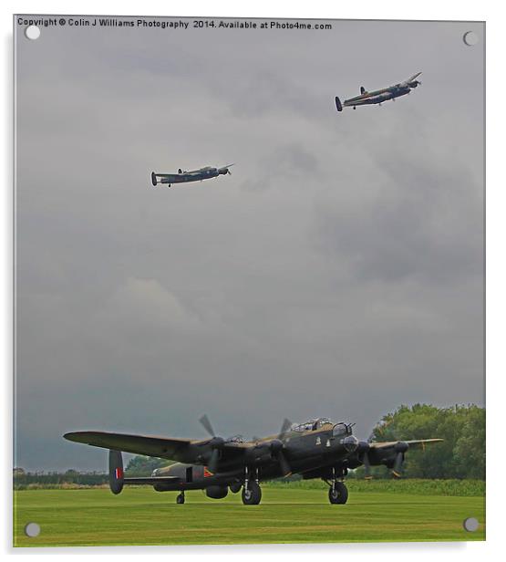  3 Lancasters Acrylic by Colin Williams Photography