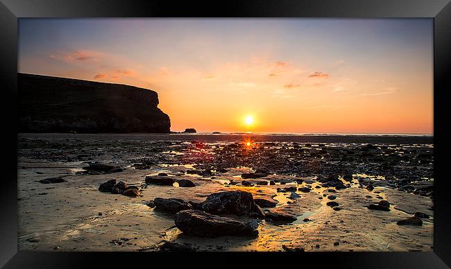  Sunset in Cornwall Framed Print by Adam Payne