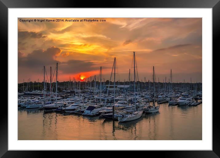 Berthon Marina Sunset Framed Mounted Print by Wight Landscapes
