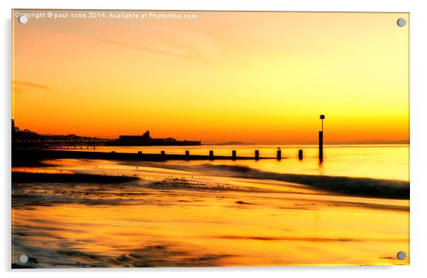 sunrise beach. Acrylic by paul cobb