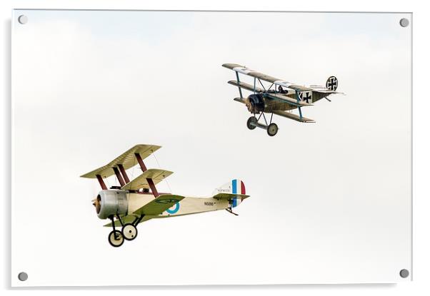 First World War aerial dogfight Acrylic by Gary Eason
