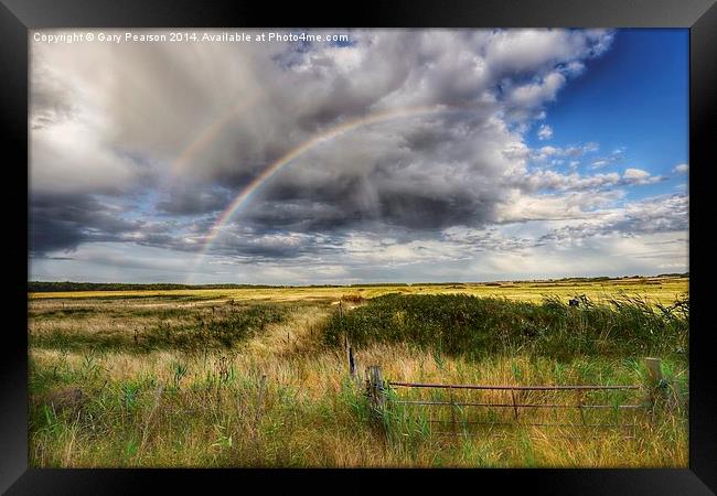  Double rainbow over Holkham  Framed Print by Gary Pearson