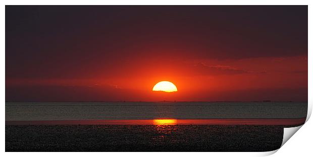 Heacham Sunset 040814 Print by Alan Simpson