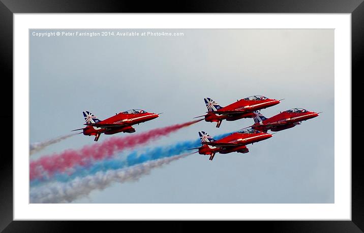  The Royal Air Force Red Arrows 2014 Framed Mounted Print by Peter Farrington