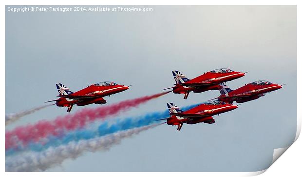 The Royal Air Force Red Arrows 2014 Print by Peter Farrington