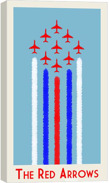  Red Arrows Vintage Style Poster Canvas Print by Jack Snelling