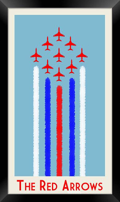  Red Arrows Vintage Style Poster Framed Print by Jack Snelling