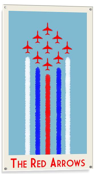  Red Arrows Vintage Style Poster Acrylic by Jack Snelling