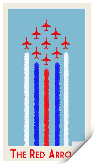  Red Arrows Vintage Style Poster Print by Jack Snelling