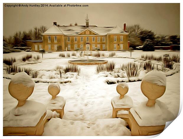  Reigate Priory in winter Print by Andy Huntley
