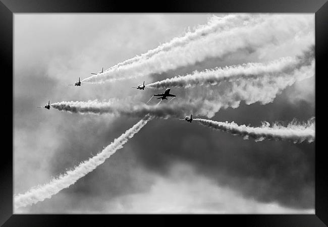Red Arrows at Duxford 2014 Framed Print by Oxon Images