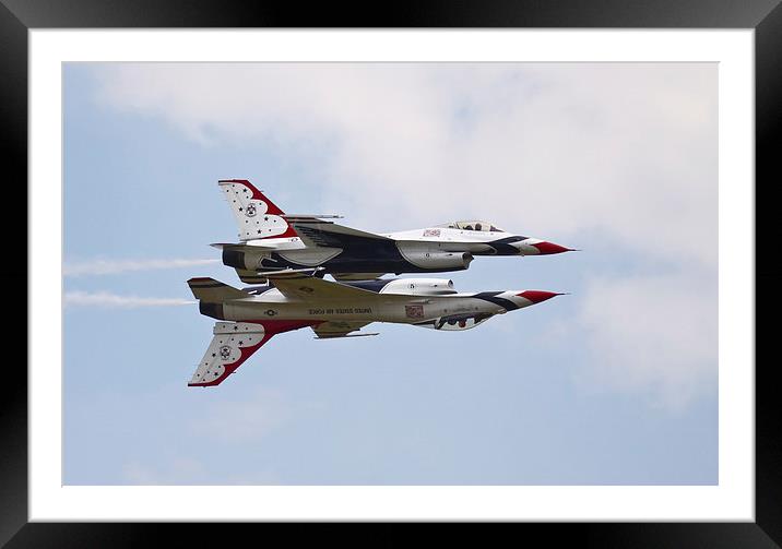  USAF Thunderbirds Mirror Pass Framed Mounted Print by Philip Catleugh