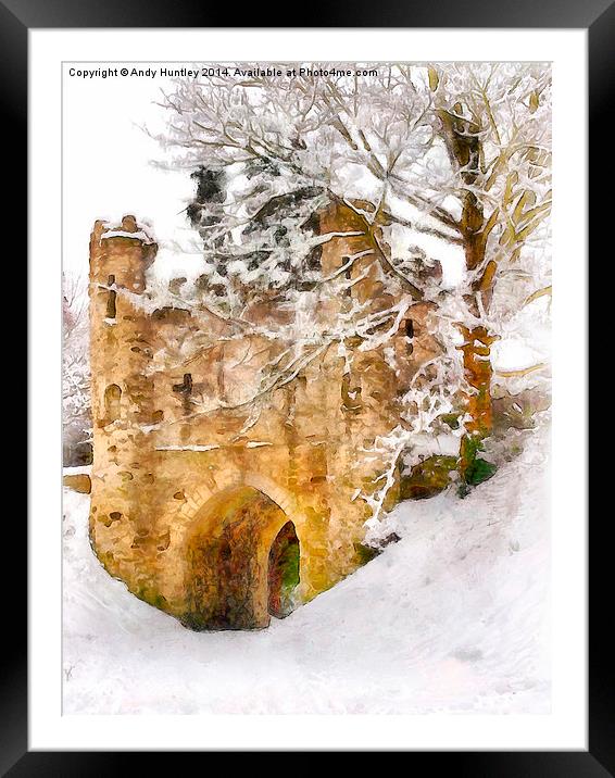  Reigate Castle in Winter Framed Mounted Print by Andy Huntley
