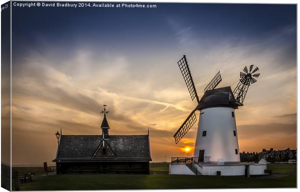  Lytham Windmill at Sunset Canvas Print by David Bradbury