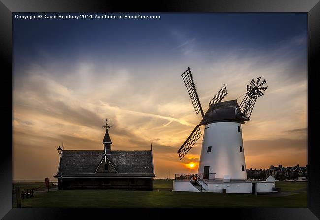  Lytham Windmill at Sunset Framed Print by David Bradbury