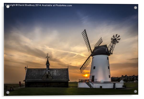 Lytham Windmill at Sunset Acrylic by David Bradbury