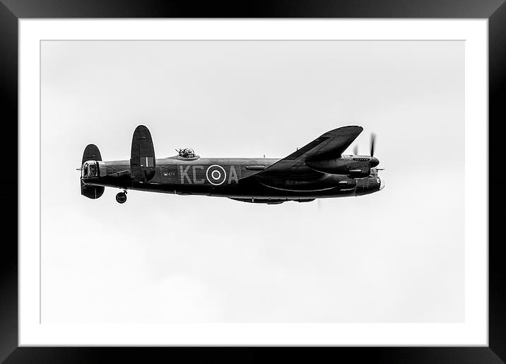 Avro Lancaster PA474 black and white version Framed Mounted Print by Gary Eason