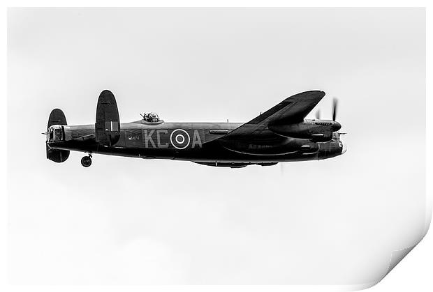 Avro Lancaster PA474 black and white version Print by Gary Eason