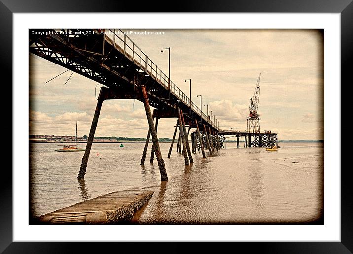  The River Mersey’s Tranmere Oil Terminal Grunged Framed Mounted Print by Frank Irwin