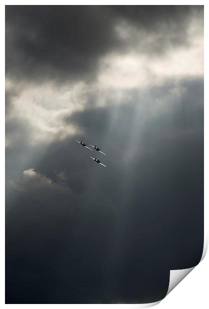 Sunlit Hawker Hurricanes Print by Gary Eason