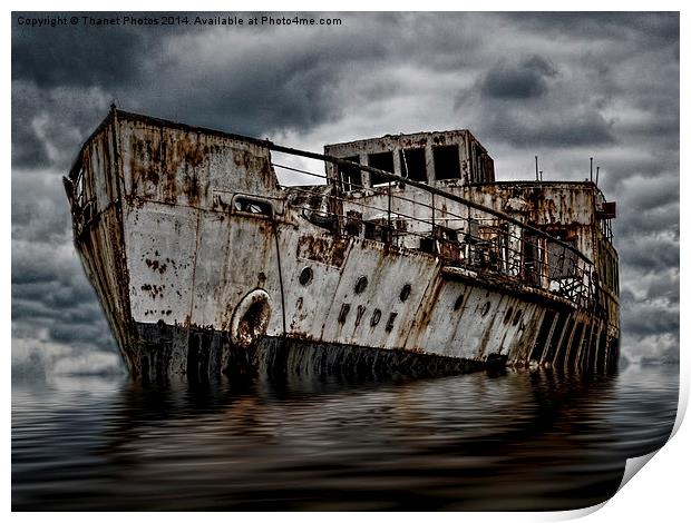  Ghost ship Print by Thanet Photos