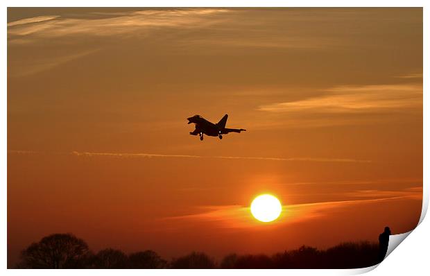 A Typhoon lands at sunset Print by Philip Catleugh