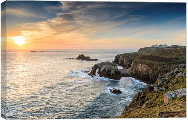  Lands End Sunset Canvas Print by Bob Small