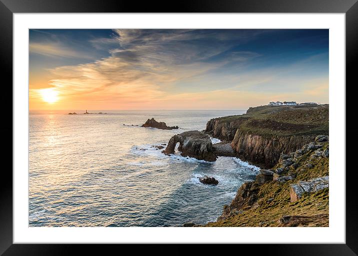  Lands End Sunset Framed Mounted Print by Bob Small