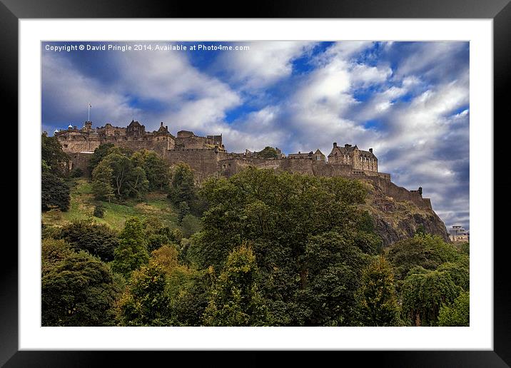 Edinburgh Castle Framed Mounted Print by David Pringle