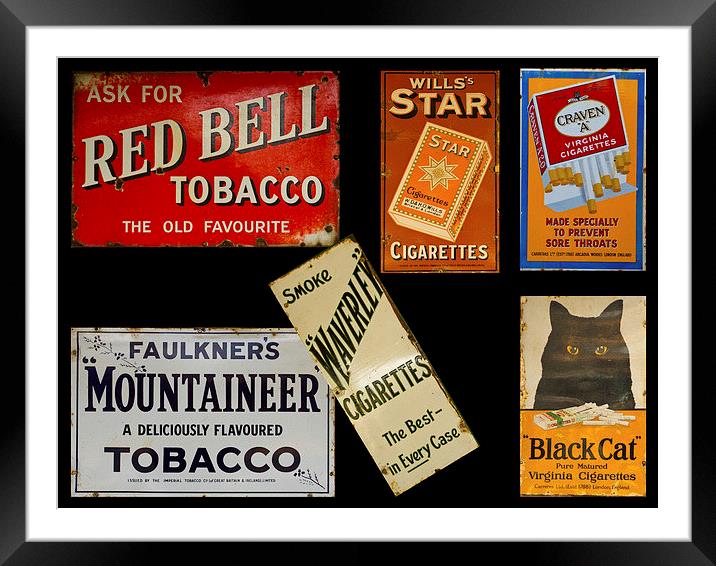  Antique Enamel Signs Framed Mounted Print by David French