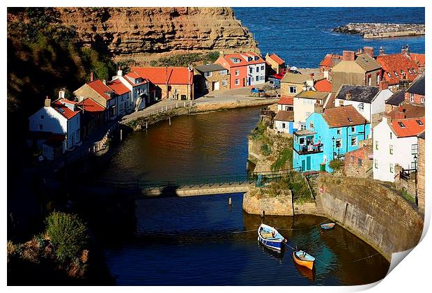  Picturesque Staithes Print by Gisela Scheffbuch