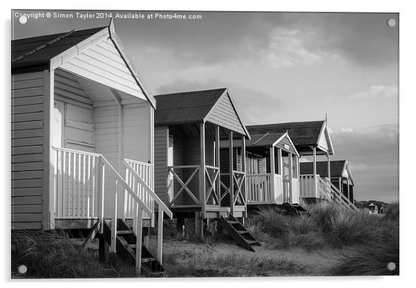Old Hunstanton beach huts  Acrylic by Simon Taylor