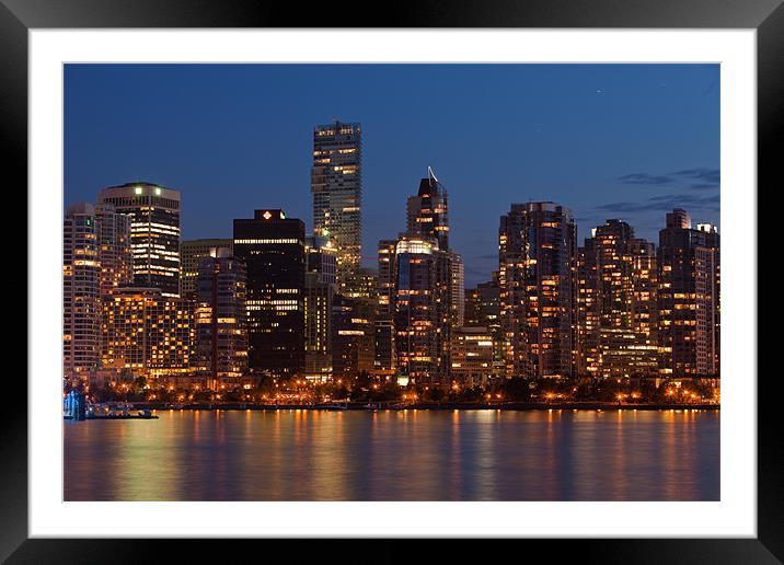 Blue hour Vancouver Framed Mounted Print by Thomas Schaeffer