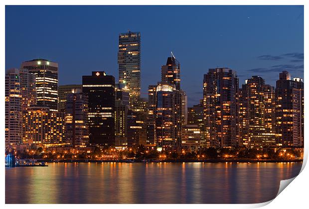 Blue hour Vancouver Print by Thomas Schaeffer