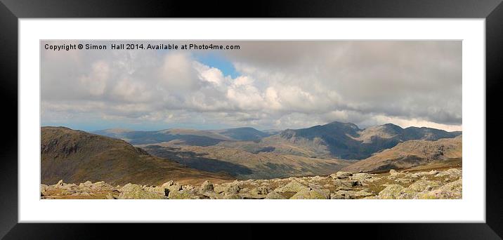  Scafells Panorama Framed Mounted Print by Simon Hall