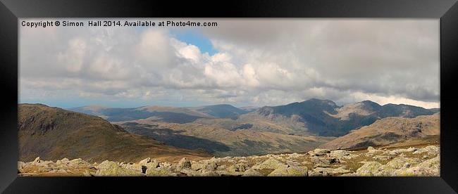  Scafells Panorama Framed Print by Simon Hall