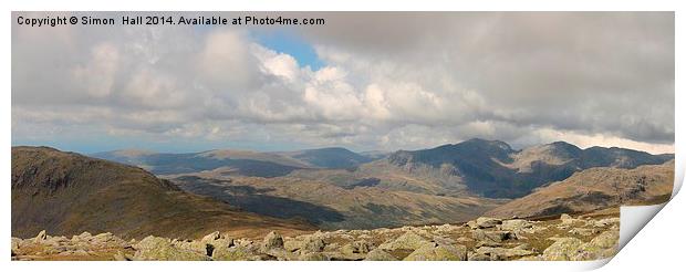  Scafells Panorama Print by Simon Hall