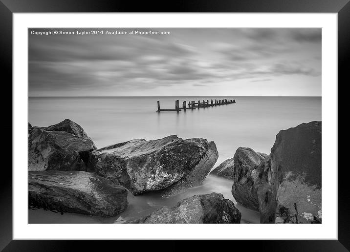  Happisburgh Sea defence Framed Mounted Print by Simon Taylor