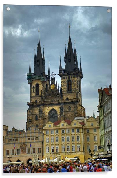 Pragues 15th century Gothic Church Acrylic by paul morris