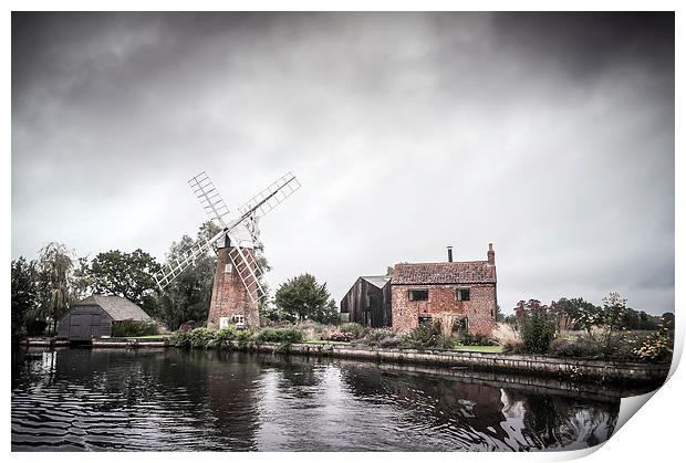  Hunsett Mill on the River Ant, Norfolk Broads Print by Stephen Mole